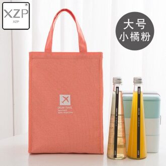 Xzp Stevige Waterdichte Nylon Draagbare Rits Lunch Zakken Vrouwen Student Lunchbox Thermo Tas Kantoor School Picknick Koeltas Bolso oranje