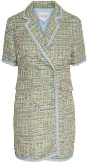 Y.A.S Double-Breasted Tweed Waistcoat Jurk Y.a.s , Multicolor , Dames - L,M,S,Xs