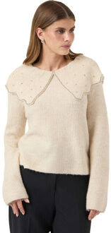 Y.A.S Yascharma ls knit pullovers s. birch Ecru