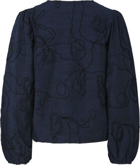 Y.A.S Yasjetta ls shirt navy r/black de Blauw - 40