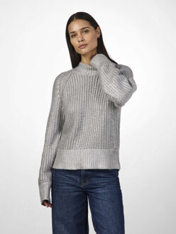 Y.A.S Yasmarissi ls knit pullover alloy/silver - maat M Zilver