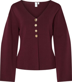 Y.A.S Yasmikkala ls knit cardigan s. port royale Rood