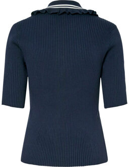 Y.A.S Yasprimos 2/4 knit pullover s. navy r/birch Blauw - L