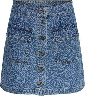 Y.A.S Yasrosalyn hw mini skirt s. medium blue denim/ro Blauw - L