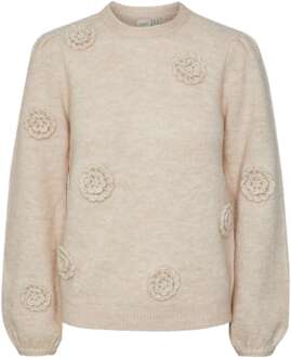 Y.A.S Yasrosey ls knit pullover s. birch/melange Beige - M