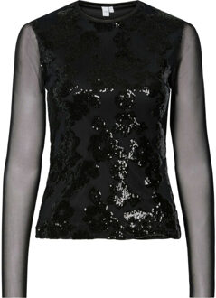 Y.A.S Yasvitina ls top black Veelkleurig