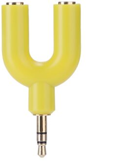 Y Shape 3.5Mm Koptelefoon Adapter Dubbele Jack Adapter Plug Stereo Hoofdtelefoon Splitter Voor Pc/MP3 Smartphone Player Delen muziek geel