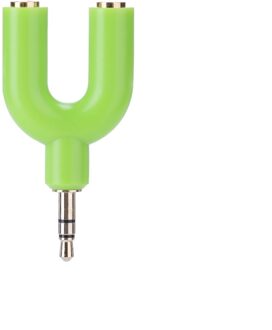 Y Shape 3.5Mm Koptelefoon Adapter Dubbele Jack Adapter Plug Stereo Hoofdtelefoon Splitter Voor Pc/MP3 Smartphone Player Delen muziek groen