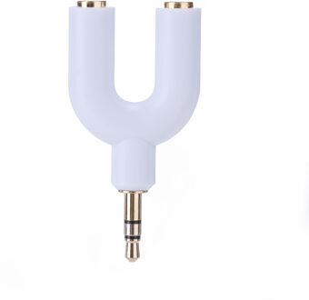Y Shape 3.5Mm Koptelefoon Adapter Dubbele Jack Adapter Plug Stereo Hoofdtelefoon Splitter Voor Pc/MP3 Smartphone Player Delen muziek wit