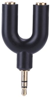 Y Shape 3.5Mm Koptelefoon Adapter Dubbele Jack Adapter Plug Stereo Hoofdtelefoon Splitter Voor Pc/MP3 Smartphone Player Delen muziek zwart