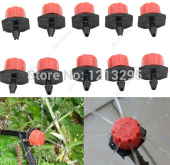 Y102 50Pcs Tuin Irrigatie Vernevelingsinstallaties Micro Flow Dripper Drip Head 1/4 ''Slang