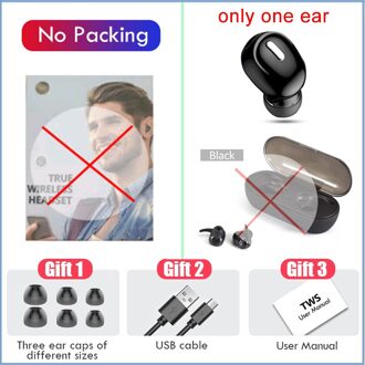 Y18 Tws Bluetooth Koptelefoon Draadloze Headsets Hoofdtelefoon 9D Stereo In-Ear Oordopjes Draadloze Oortelefoon Met Microfoon Voor Smart Phone zwart