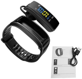 Y3 Plus Bluetooth Call Kleur Screen Smart Armband Motion Tracking Stappenteller Slimme Armband zwart