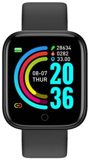 Y68 Bluetooth Smart Horloge V4.0 Sport Fitness Heartrate Smart Band Bloeddrukmeter Fitness Tracker Polsbandje Accessoires zwart