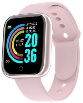 Y68 Smart Horloge Vrouwen Mannen Sport Bluetooth Smart Band Hartslagmeter Bloeddruk Fitness Tracker Armband roze