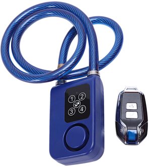 Y787R Fiets Lock Anti-Diefstal Beveiliging Draadloze Afstandsbediening Alarm Lock 4-Digit Led blauw