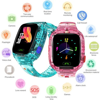 Y91 Kids Smart Watch Transparent Wifi+GPS+LBS Position IP67 Waterproof Children Wrist Watch Smartwatch Girls Boys Birthday Gift