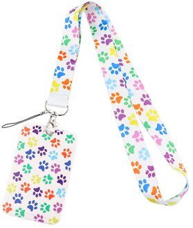 YA126 Hond Poot Card Cover Met Lanyard Hang Touw Keycord Usb Id-kaart Badge Holder Sleutelhanger Diy Lanyards