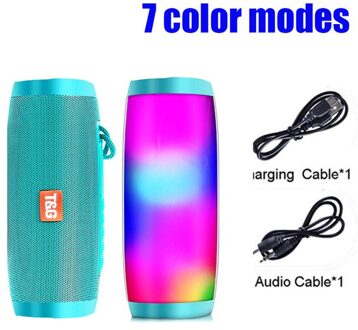 Yaba Krachtige Draagbare Luidsprekers Bluetooth Luidspreker Kolom Draadloze Speaker Met Led Nachtlampje Tf Fm Radio Boombox Ingebouwde mic 7kleur modes groen