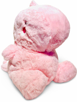 Yabu Fluffy Dino roze knuffel - 27 cm