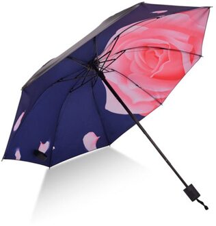 Yada Creatieve Bloem Patroon Vouw Regenachtige Paraplu Voor Vrouwen Anti-Uv Regendicht Zon Uv-bescherming Parasol Paraplu YS200039 YS200039MT3