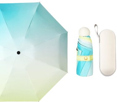 Yada Ins 5-Vouwen Gradiëntkleur Paraplu Voor Vrouwen Regenachtige Mini Pocket Paraplu Anti-Uv Kleine Parasol Paraplu YS200003 YS200003BU