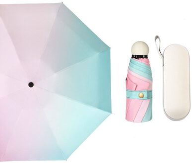 Yada Ins 5-Vouwen Gradiëntkleur Paraplu Voor Vrouwen Regenachtige Mini Pocket Paraplu Anti-Uv Kleine Parasol Paraplu YS200003 YS200003PK