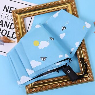 Yada Mode Cartoon Papier Vliegtuig Paraplu Clear Opvouwbare Automatische Paraplu Voor Kinderen Vrouwen Uv Regen Paraplu YD200342 YD200342BU