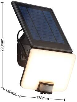 Yahir LED wandspot op zonne-energie sensor zwart, wit