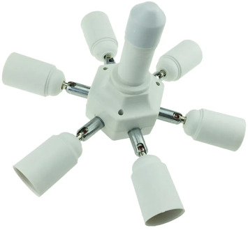 YAM Universal E27 To 6 + 1 E27 Flexible Extended Light Lamp Bulb Adapter Conversion Socket Head Lamp Holder Converter