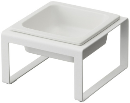 Yamazaki Pet food bowl stand single - Tower - White Wit