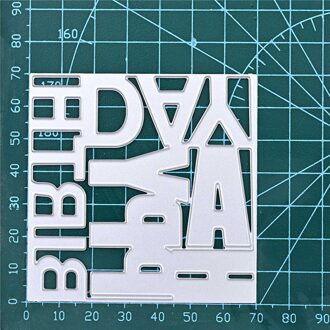 Yaminsannio Gelukkige Verjaardag Woord Metalen Stansmessen Voor Scrapbooking Card Making Diy Scrapbooking Album Papieren Kaart Letter Craft Sliver