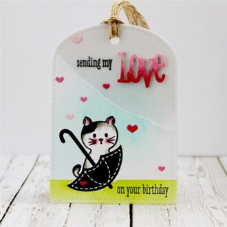 Yaminsannio Liefde Hart Regens Lagen Tags Sterft Paraplu Metalen Stansmessen Scrapbooking Card Ingrediënten Album Plakboek