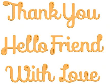YaMinSanNiO Woorden Dank U/hello Vriend/met Liefde Metalen Stansmessen Scrapbooking voor Card Making DIY Embossing Bezuinigingen Craft