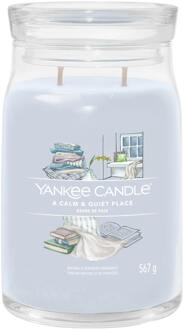 Yankee Candle Geurkaars Large - met 2 lonten - A Calm & Quiet Place - 16 cm / ø 9 cm Grijs