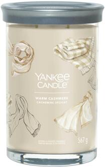 Yankee Candle Geurkaars Large Tumbler - met 2 lonten - Warm Cashmere - 15 cm / ø 10 cm Beige