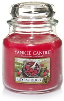 Yankee Candle Geurkaars Medium Red Raspberry - 13 cm / ø 11 cm Rood