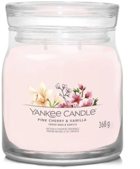 Yankee Candle Geurkaarsen Yankee Candle Kenmerkende Medium Kaarsen Roze Kersen Vanille 368 g