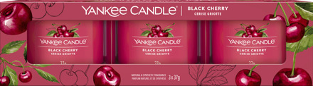 Yankee Candle Geurkaarsen Yankee Candle Mini Black Cherry Set 3 st