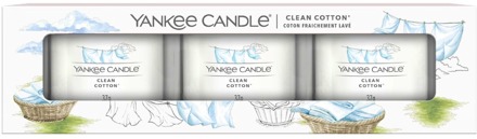 Yankee Candle Geurkaarsen Yankee Candle Mini Clean Cotton Set 3 st