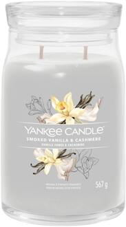 Yankee Candle Geurkaarsen Yankee Candle Signature Grote Kaarsensiver Gerookt Vanille En Kasjmier 567 g
