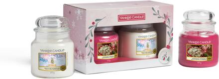 Yankee Candle Giftset Geurkaars Medium Snow Globe Wonderland - 2 Stuks Wit