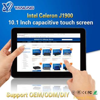 Yanling Rugged Industrial Tablet PC Intel J1900 2 Lan Desktop All in one Computer 10.1'' Capacitive Touch Screen For Windows 10