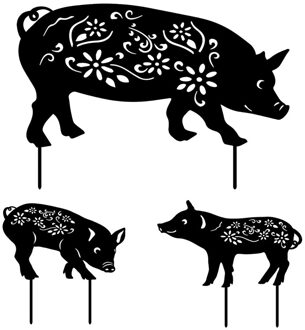 Yard Art Kat Tuin Inserts Acryl Animal Hollow Inserts Yard Decoratie Dier Model Tuin Card Tuin Decoratie Accessoires