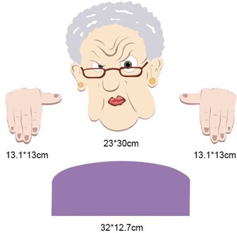 Yard Borden Decoratie Nieuwsgierige Oude Man En Dame Hek Decoraties Outdoor Leuke Tuin Hek Binnenplaats Illustratie SASW666 old lady