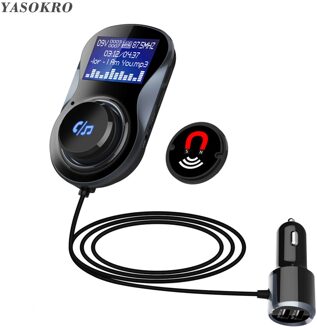 YASOKRO Fm-zender Modulator BC30 Handsfree Bluetooth Carkit Ondersteuning Tf-kaart MP3 Spelen Auto Audio Adapter 3.1A Autolader