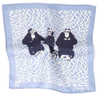 Yassin i zijden pochet met apen print | Print / Multi - One size