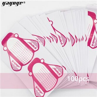 Yayoge Nail Form 100 Stuks/Roll Clear Nail Forms Nail Art Franse Acryl Uv Gel Tips Extension Builder Gids stencil Styling Tools