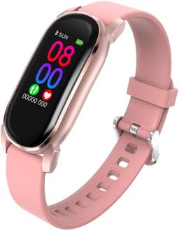 YD8 Smart Polsband Fitness Armband Hartslagmeter Tijd Grote Touch Screen Bericht Thermometer Smartband Smart Polsband roze