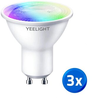 Yeelight slimme led spot - GU10 fitting - RGBWW Multicolor en Wit - Voordeelset van 3 stuks